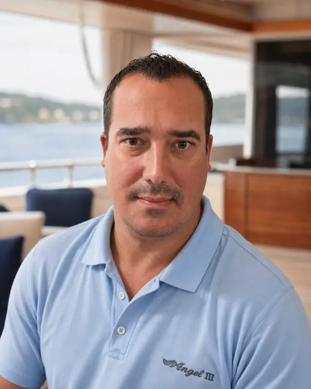 Riho Heinmets aboard a private yacht